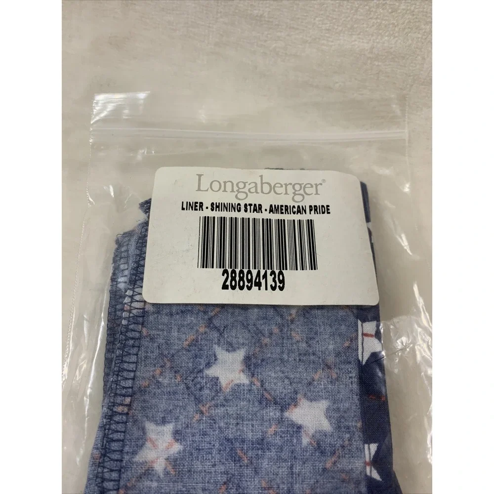 Longaberger Basket 2001 Shining Star American Pride  *‎ Fabric Liner Only New!